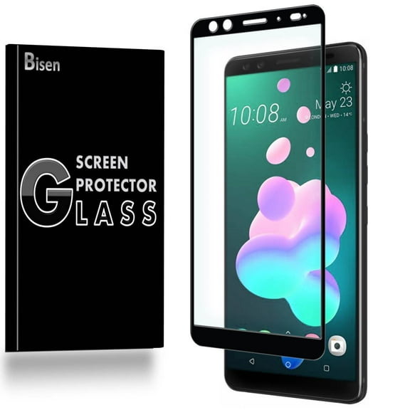 HTC U12  / HTC U12  Plus [BISEN] Tempered Glass [Full Coverage] Screen Protector, Edge-To-Edge Protect, Anti-Scratch, Anti-Shock, Shatterproof, Bubble Free