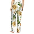 thumbnail image 3 of Xecao Watercolor Bright Sunflowers Women's Straight Lounge Pajama Pants: The Epitome of Relaxed Sleepwear, 3 of 9