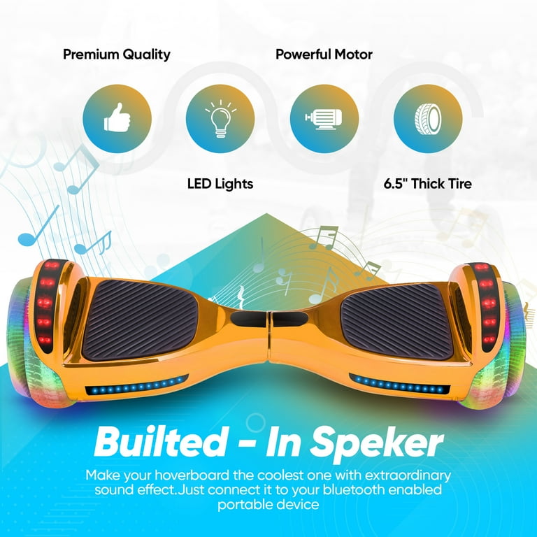 Emaxusa Hoverboard for Kids Ages 6 12 Self Balancing Scooter with Led Lights for Kids and Adults 6.5 Wheels Bluetooth Hoverboard with Built in