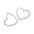 thumbnail image 5 of Hyasfey 1 Pair Women Earrings Heart Shape Rhinestone Individual Hanging Earrings Exaggerated Party Club Dating Dangle Earrings Ear Hoop Jewelry, 5 of 8