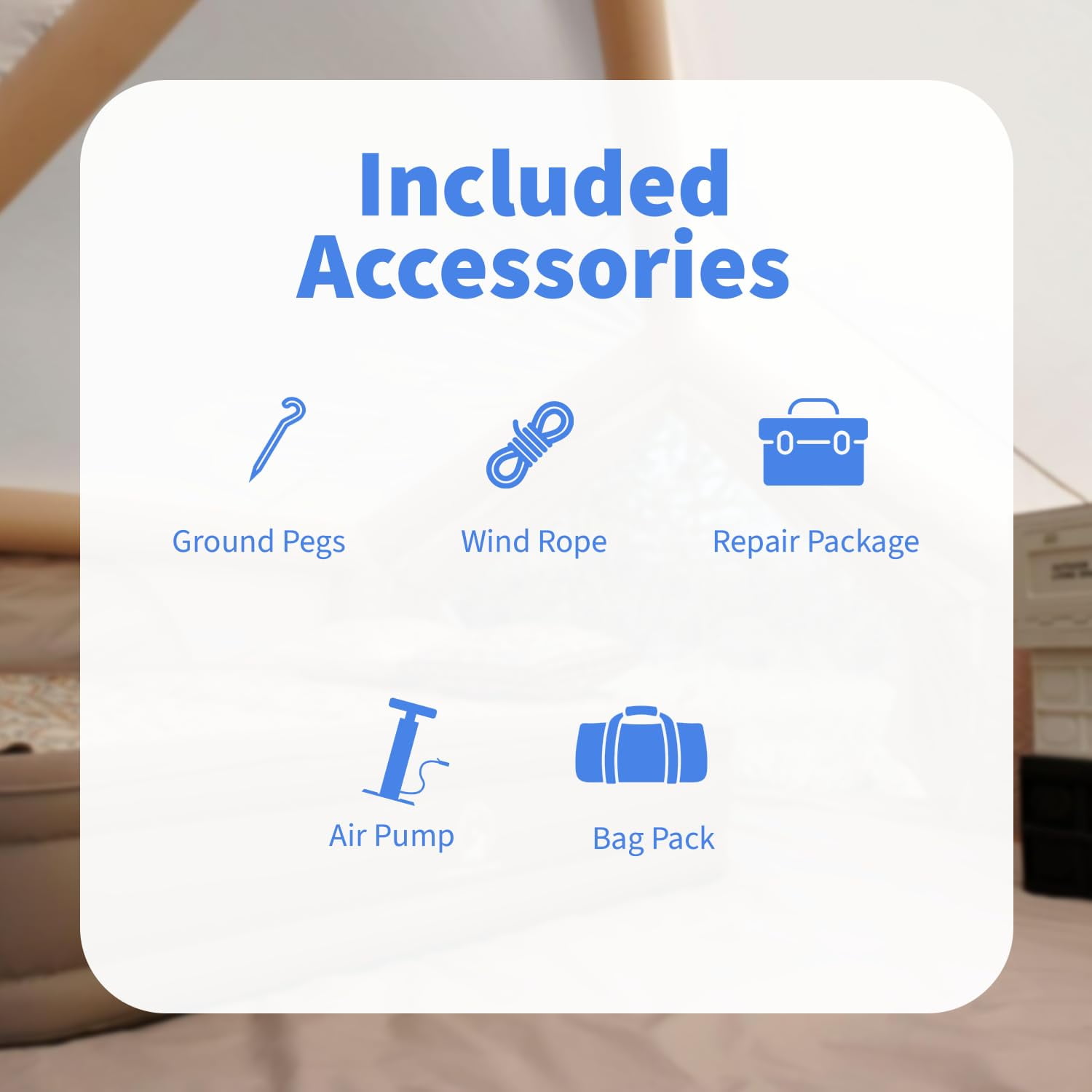 Tentspaces - Inflatable Tents for Camping | Glamping Tent | Blow Up Tent | Lightweight Tent I Quick Assembly | Included Air Pump, Ground Pegs, Ropes, and Repair Package | 6 Person (Rhonda 4350)