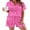 Rose Red, variant on Ekouaer Womens Silk Satin Pajamas Sets 2 Piece Short Sleeve Sleepwear Button Down Top and Shorts Pjs Lounge Wear Sets TW107 XXL