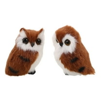 KALLORY 2pcs Plush Owl Toys Set, Soft Realistic Stuffed Animal for Kids, Adventure Animal Plushies, Children's Room Decor