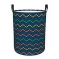 thumbnail image 1 of LNWH Laundry Basket, Colorful Zigzag Lines Pattern Foldable Laundry Hamper with Handles Waterproof, Medium, 1 of 8