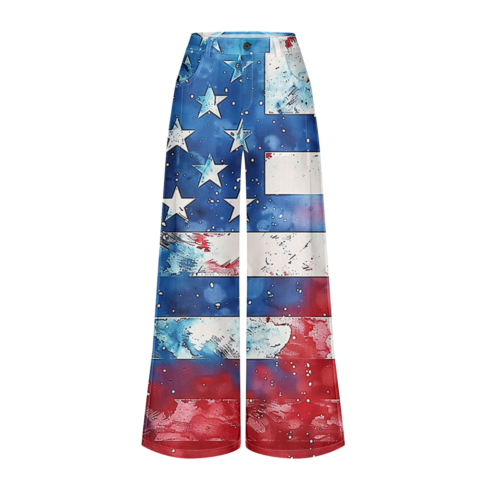 Women's Straight Wide Leg Pants with Button Pockets, Casual Faux Denim for Everyday Wear and Travel