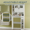 thumbnail image 7 of BouPower Over The Toilet Storage Cabinet,Bathroom Shelf Over Toilet with Tempered Glass Door & Open Shelving,Bathroom Storage Cabinet Organizer for Toilet Tank, 7 of 7
