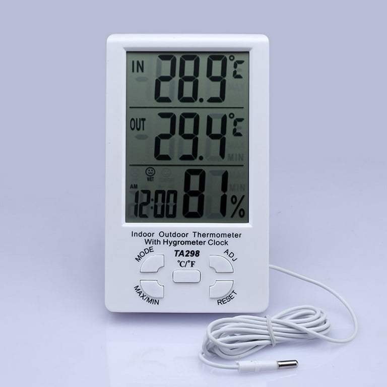 Ta298 Indoor Outdoor Two Temperatures Display LCD Digital