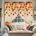 thumbnail image 6 of Swag Curtains Valances for Windows, Orange Fall Thanksgiving Pumpkins Short Kitchen Window Curtains Over Sink, Maple Leaves Farmhouse Cafe Curtains Panel Set Of 2,Rod Pocket, 45 Inches Length, 6 of 8