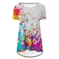 thumbnail image 4 of Camiseta informal para mujer, blusa estampada con cuello redondo y manga corta, Tops OAVQHLG3B Store  lin121212, 4 of 4
