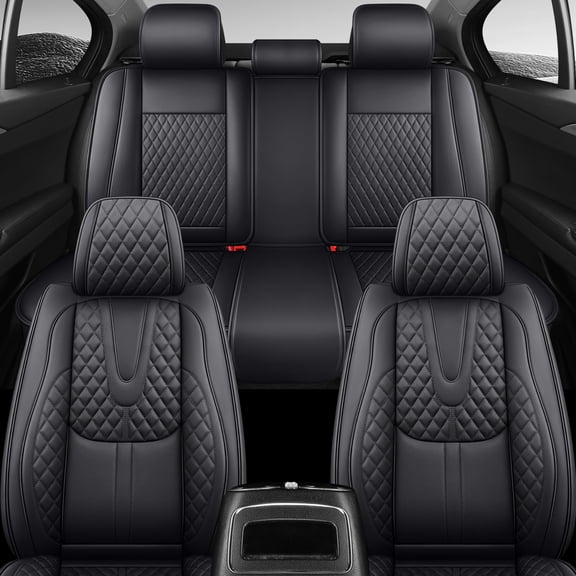 for Infiniti M45 2005 Car Seat Cover, PU Leather 5 Seats Full Set Anti-Slip Protect and Upgrade Seats, Black Car Seat Covers, Beautify the Interior of Old Cars