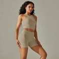 thumbnail image 1 of Conjuntos deportivos de verano para Yoga sin costuras, ropa deportiva para Fitness, ropa de gimnasio para mujer, chaleco, pantalones cortos, conjunto de chándal, trajes de entrenamiento, 1 of 5