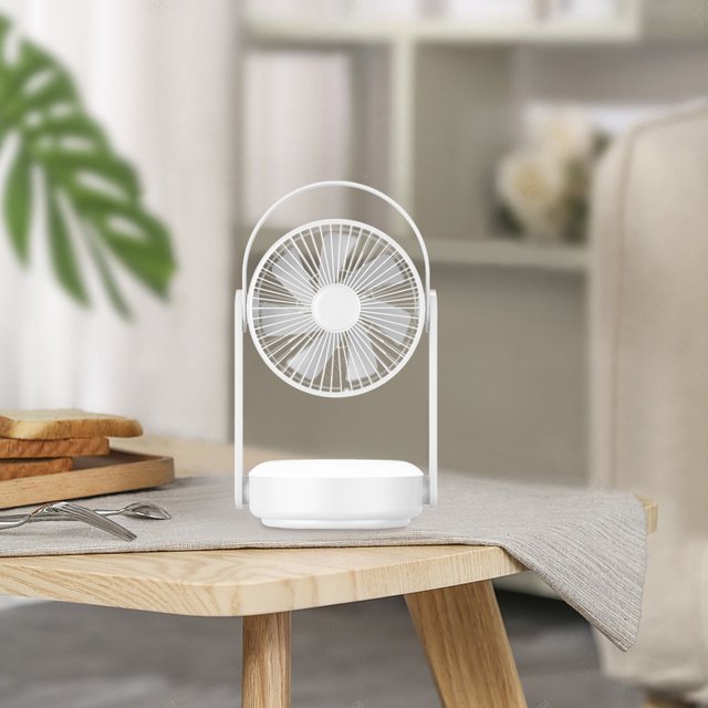 TIMIFIS USB Fan 9-Inch Oscillating Desk Fan Small Wall Mounted Fan With Night Light Rechargeable Battery Operated Variable Speed Quiet Fan For Outdoor Travel Campi -