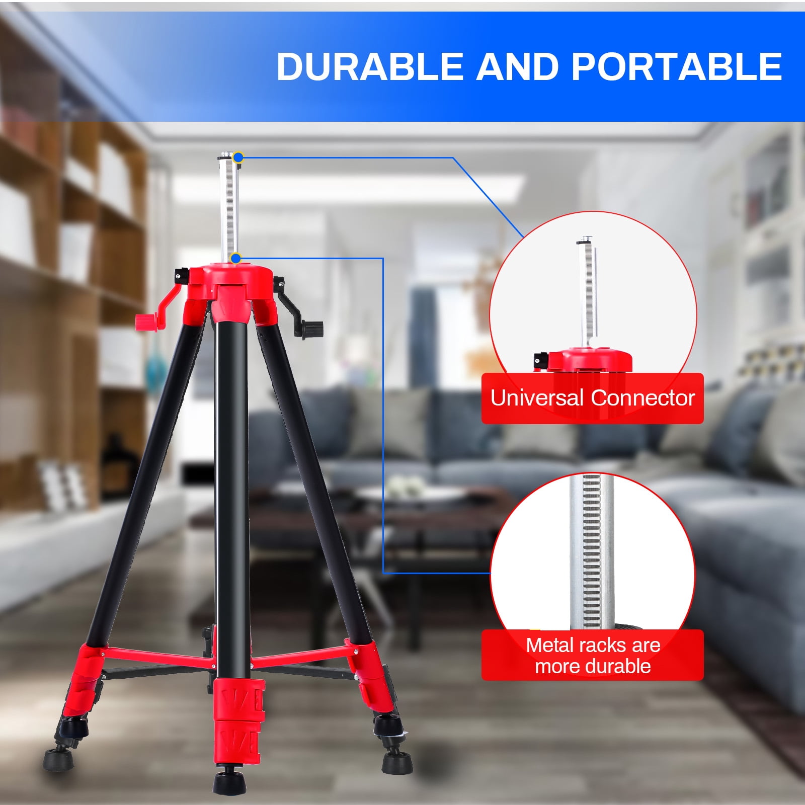 Victool 1.5M Tripod Level Stand for Leveling Laser Level Measurement Tool ,5/8" Thread
