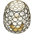 thumbnail image 4 of Northlight Small Geometric Cage Iron Pillar Candle Holder - 11" - Black and Gold, 4 of 6