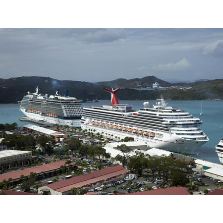 Cruise Ships. Charlotte Amalie, St. Thomas, U.S. Virgin Islands, West Indies, Caribbean Print Wall Art By Angelo