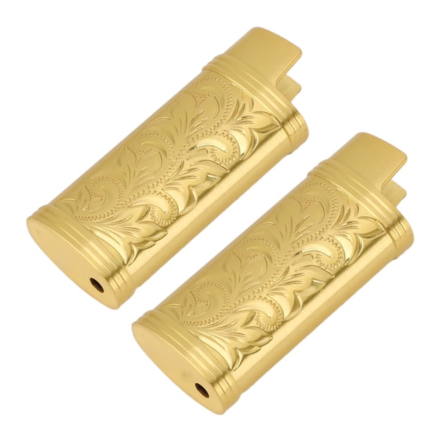 2 Pcs Étuis Rétro pour Briquets, Étuis de Protection en Alliage de Zinc à Gravure Florale 3D, Pochettes Portables pour Briquets pour Camping en Plein Air Randonnée Cadeau