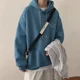 thumbnail image 2 of Sudadera con capucha de color sólido de moda para hombres, chaqueta holgada y versátil con forro polar, parte superior estampada estilo Hong Kong, 2 of 4