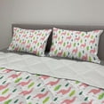 thumbnail image 2 of Llama Comforter & Sham Bedding Set, Desert Animals and Cactus on a Plain Background, 3 pcs Duvet Set Microfiber Filling Quilt, 5 Sizes, White Pink Lime Green, by Ambesonne, 2 of 4