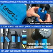 Fat Gripz Pro - The Simple Proven Way to Get Big Biceps & Forearms Fast - Blue (2.25 Inch Outer Diameter - Most Popular)