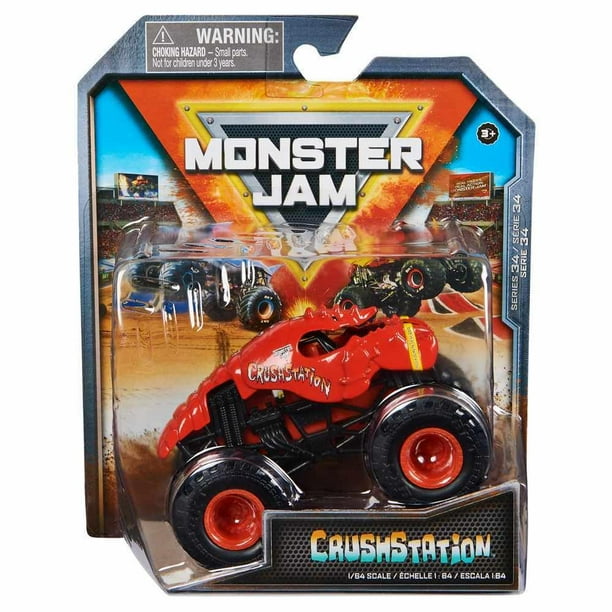 Estación de trituración oficial Monster Jam 2024 Diecast Truck a escala 1:64