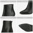 thumbnail image 3 of DREAM PAIRS Women's Pointed Toe Low Heel Suede/Pu Back Zipper Ankle Boots KALILA BLACK/PU Size 9, 3 of 5
