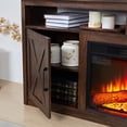 thumbnail image 7 of Electric Fireplace TV Stand with 18-inch Insert, Remote Control, Open Shelving & Enclosed Cabinets, Fits up to 65-inch TV, Espresso, 7 of 7