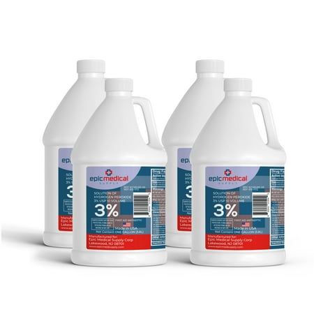 Epic Medical Supply Hydrogen Peroxide First Aid Antiseptic, 3% USP, Gallon