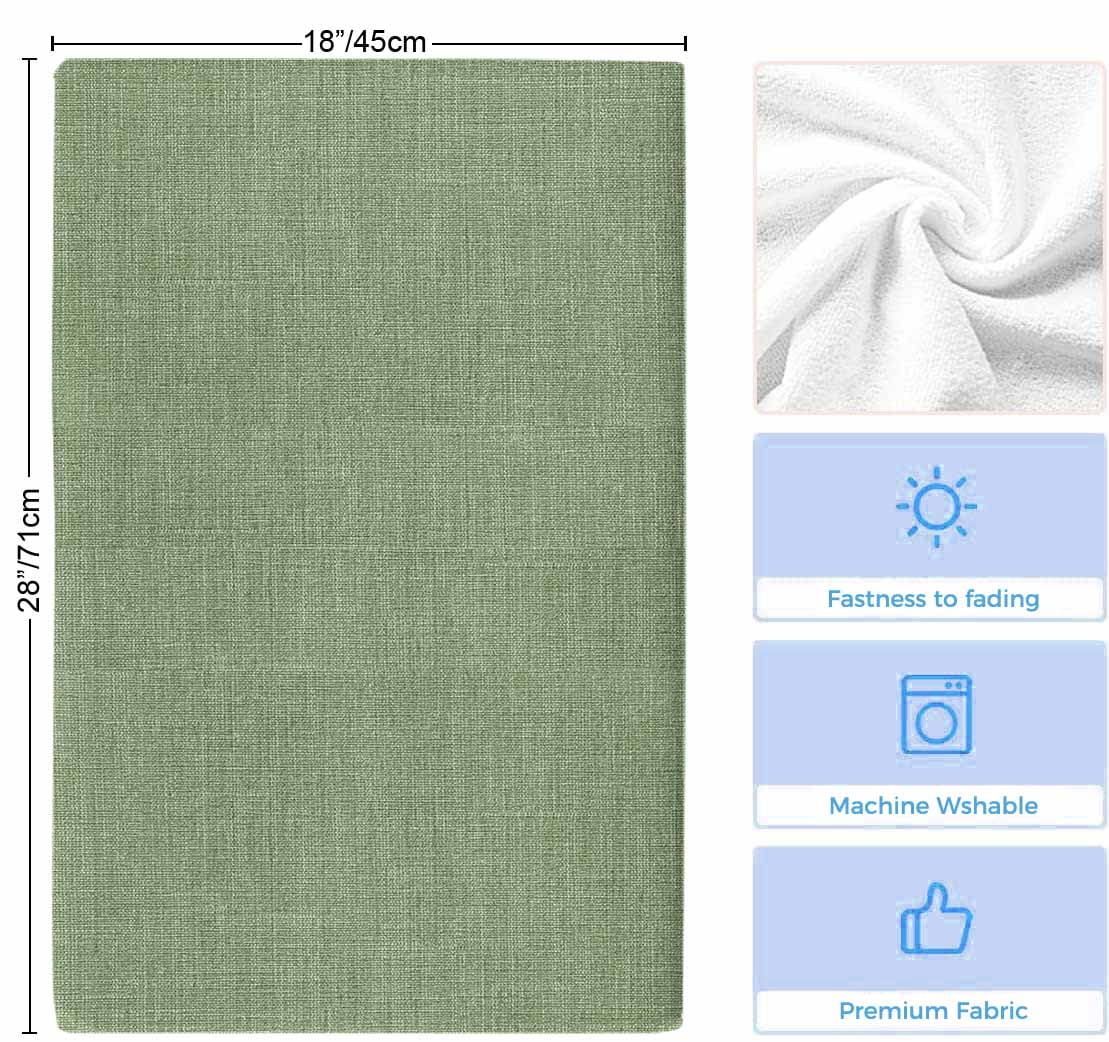 Grass Green Kitchen Towels Set of 3, Farmhouse Burlap Solid Green Modern Linen Texture Soft Microfiber Dish Towels, Absorbent Washable Dishcloths for Kitchen Cleaning, Drying Dishes, 18x28 Inches