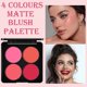 thumbnail image 4 of Paleta de Rubor XCF Mate 4 Colores Maquillaje en Polvo 2 en 1, 4 of 4