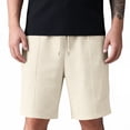 thumbnail image 3 of Dwellite Mens Shorts Waffle Knit Drawstring Shorts Stretch Elastic Waist Summer Beach Lounge Sweat Short Pants with Pocket 2026 Khaki 2XL, 3 of 8