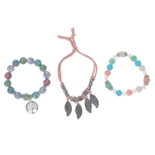 Brazalete de estilo europeo Multicolor Sunnimix Pulsera de abalorios para mujeres 10-14 cm