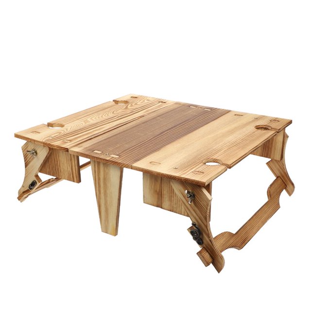 HLONK Rectangular Folding Picnic Basket Table Wood Adults Ergonomic Design 1Pcs