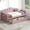Pink, variant on ARCTICSCORPION Velvet Twin size Modern Multi-Function Upholstered Sofa Bed with Trundle, Beige