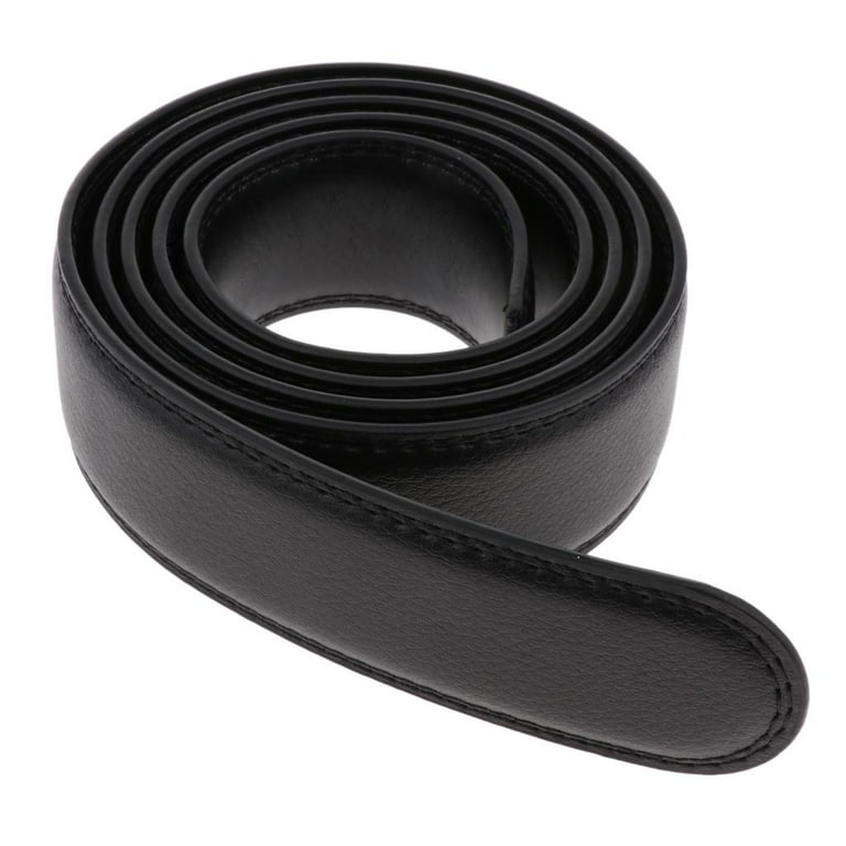 Men Leather Ratchet Belt Strap No Holes Belt Only Without Buckle, Black 