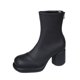 thumbnail image 1 of NECHOLOGY Botas Mujer Adulto Femenino Zapatos Botines mujer Botines de mujer Otoño e Invierno moda británica Retro Color sólido cómodo punta redonda tacón cuadrado (Black, 7), 1 of 4
