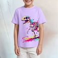 thumbnail image 2 of Ulanda Boys Girls Shirts 3D Graphic T-Shirt Neon Clothes Short Sleeve Animal Print Tee 5-13 Years (Purple, 7-8 Years), 2 of 4