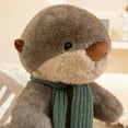 thumbnail image 6 of Plush Cartoon Otter Stuffed Animal - 16 Inch Soft Huggable Plushie With Knitted Scarf, Fluffy & Cuddly Design - For S, Bedroom Decor, Playtime, Gifts, 6 of 6