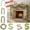 LSLJS Easter Garland, 3.9Ft Spring Floral Green Leaves, Easter Egg Garland DIY Artificial Hanging Rustic Pastel, Easter Garland Decor for Fireplace Mantle Table Parties, Easter Decorations