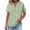 #309-Green, variant on Craaazy Womens Solid Color Cotton Linen Blouse Button V-Neck Short Sleeve Casual Henley Top for Daily Wear Gifts
