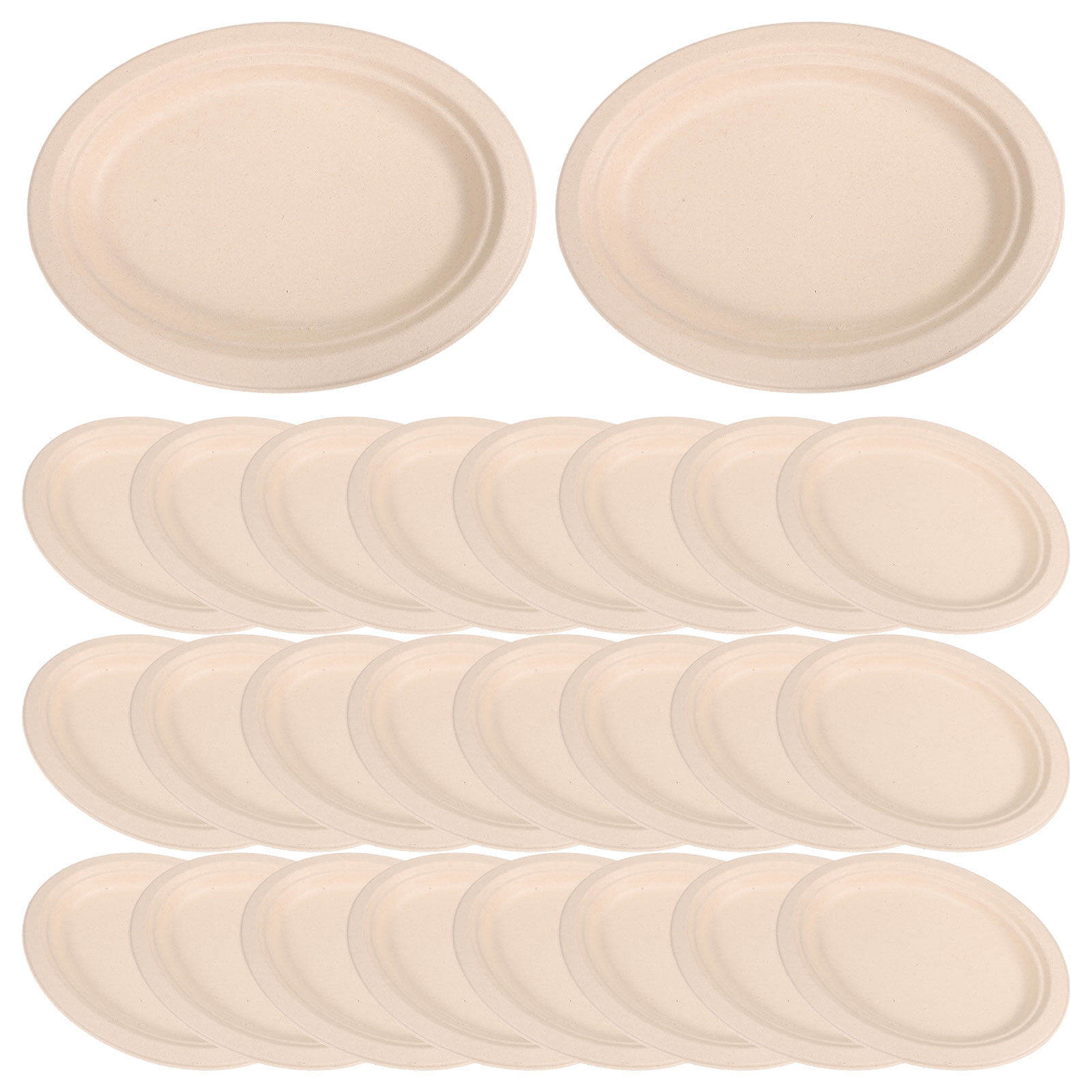 MOKKHNB 50pcs Party Plate Oval Heavy Duty Paper for Events and Gatherings