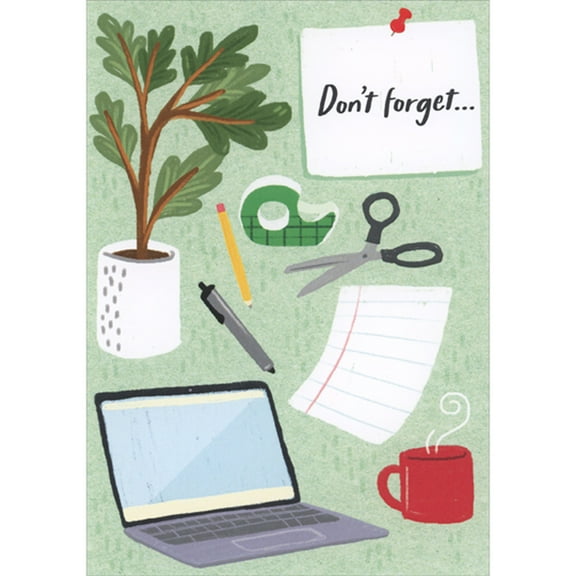 Designer Greetings Plant, Laptop, Coffee and Office Supplies Administrative Professional's Day Card