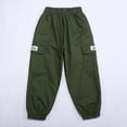 thumbnail image 3 of Teen Cargo Pants Baggy Cargo Pants Stretch Elastic Waist with Pocket Loose Fit Boys Active Pants Hop Pants Toddler Pants 14-15 Years, 3 of 7