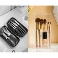 thumbnail image 4 of Wanfoou 1 Pcs Makeup Brush Holder Organizer with Lid，Tilt Open Cosmetic Make Up Brushes Case with 17 Slots for Vanity Bathroom Countertop, 4 of 5