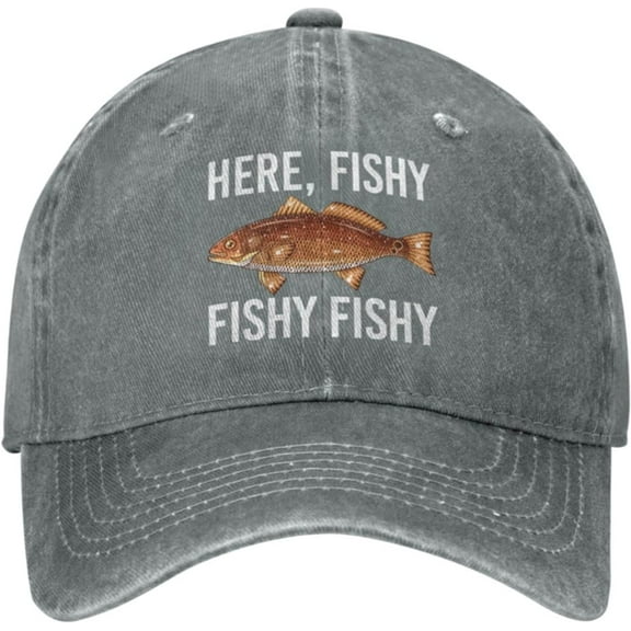 Funny Fishing Hat Here Fishy Fishy Fishy Hat for Men Dad Hat Cute Hat