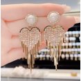 thumbnail image 3 of Pendientes de moda para mujer, aretes colgantes de cadena larga, joyería   JM, 3 of 4