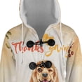 thumbnail image 4 of Happy Thanksgiving Cocker Spaniel with Turkey Pumpkins Autumn Vibes All Over Print 3D Hooded Duffle Toggle Coat Cockers Dog Lover Gifts - 12018, 4 of 6