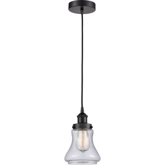 616-1PH-BK-G194-LED-Innovations Lighting-Bellmont - 1 Light Mini Pendant In Industrial Style-10 Inches Tall and 6.25 Inches Wide Matte Black Seedy