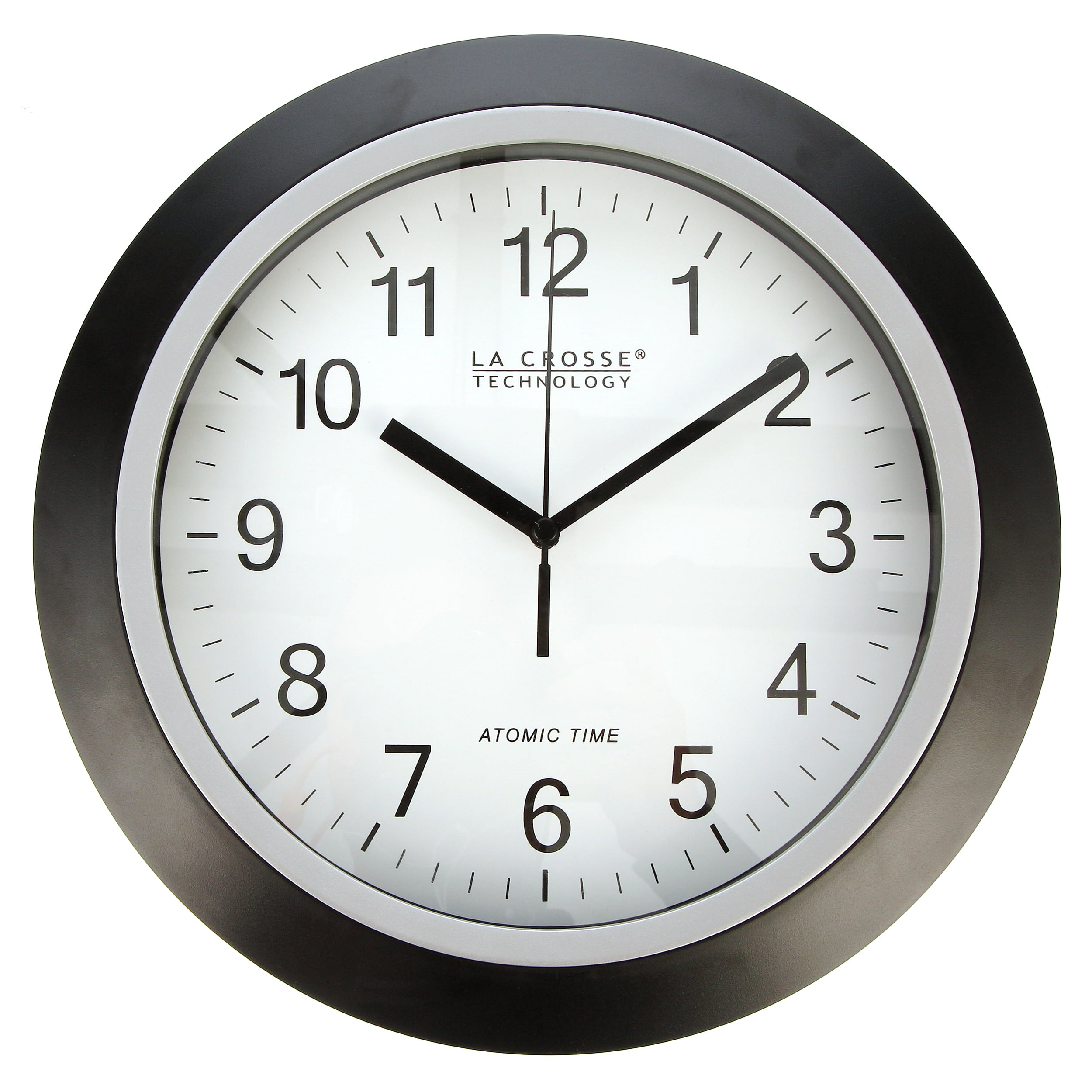 Better Homes Gardens 12 Inch Analog Atomic Black Wall Clock