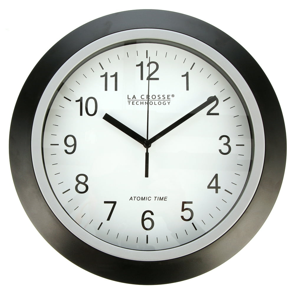 Better Homes & Gardens W85961 12 Inch Analog Atomic Black Wall Clock