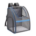 thumbnail image 1 of Pet Carrier Backpack, Foldable Pet Carrier Breathable Cat Backpack Carrier Bag with Mesh Window for Cat Puppy Rabbit Small Dogs Travel Camping Hiking Gray+Blue, 1 of 8